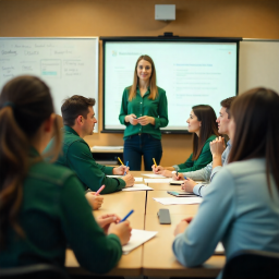 Trainer legt inzicht-gedreven verkooptechniek uit tijdens salestraining.